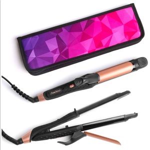 NWOT 2 in 1 Flat Iron & Curling Iron, Dual Voltage